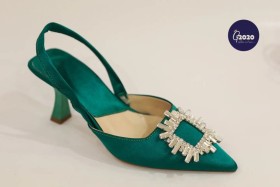 صندل اخضر ربيعي قماش ستان